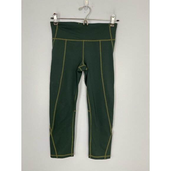GAP Pants - Gap Fit Sculpt Compression Womens Size Small Cropped Capri Legging Green Gold